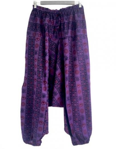 фиолетовые мужские штаны алладины из хлопка; символ Ом, Москва