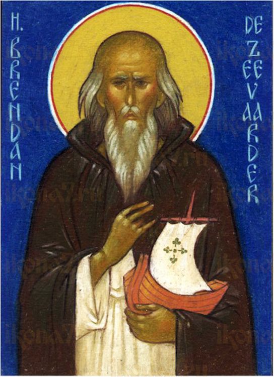 Брендан Клонфертский (рукописная икона)