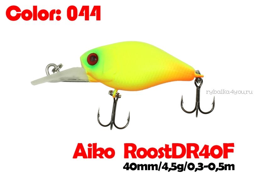 Воблер Aiko Roost cnk DR 40F 40 мм/ 4,5 гр / 0,3 - 0,5 м / цвет - 044