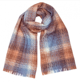 шотландский теплый плотный большой шарф с субрисунком,  100% шерсть ягненка Берти Логи BERTIE LOGIE LAMBSWOOL. плотность 5