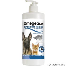 Omegease - Omega Rich Fish Oil для кошек и собак 473 мл. - срок апрель 2019 г. !