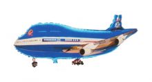 Фольгированный шар самолет синий