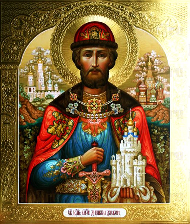 Димитрий Донской (рукописная икона с резьбой)