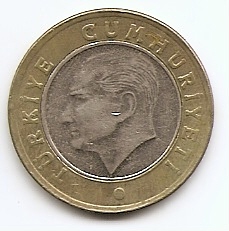 Мустафа Кемаль Ататюрк 1 лира(Регулярный выпуск) Турция 2010