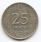 25 курушей (Регулярный выпуск) Турция 2009