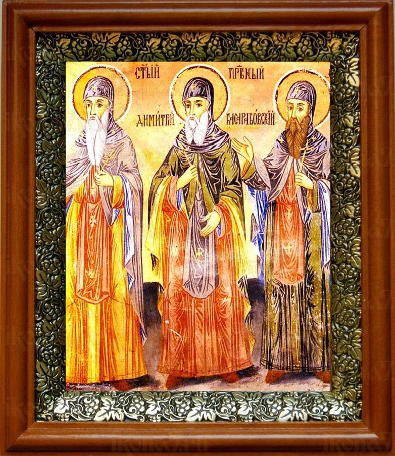 Иоанн, Димитрий и Феодосий Бесарбовские (19х22), светлый киот