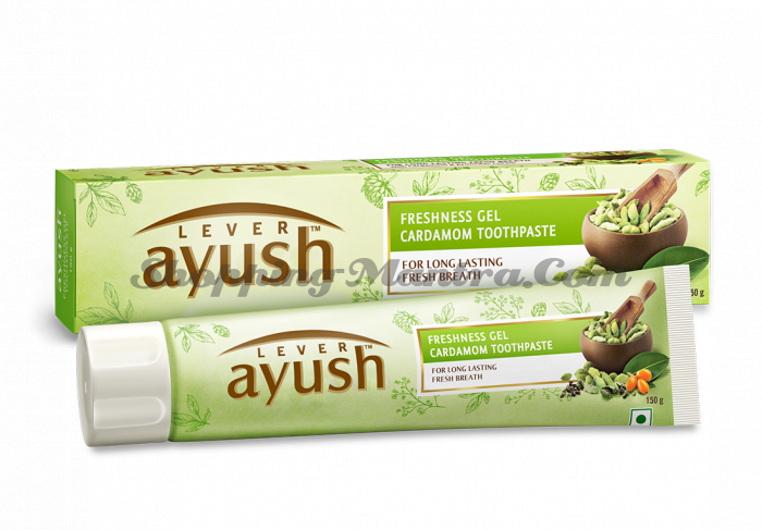 Зубная гель паста с кардамоном Левер Аюш | Lever Ayush Freshness Gel Cardamom Toothpaste