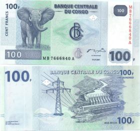 Конго - 100 Франков 2007 UNC