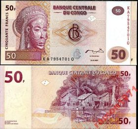 Конго 50 Франков 2007 UNC