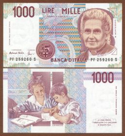 Италия - 1000 Лир 1990 UNC