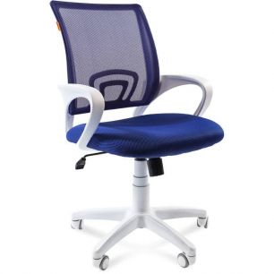 Кресло CHAIRMAN 696 WHITE/BLUE для оператора, белый пластик, цвет синий