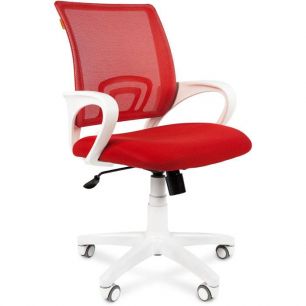 Кресло CHAIRMAN 696 WHITE/RED для оператора, белый пластик, цвет красный