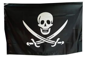 Флаг Большой Пиратский Череп и сабли 90х150 см