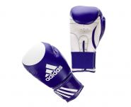 Перчатки для кикбоксинга сине-белые Adidas Ultima Target Wako ADIBT021