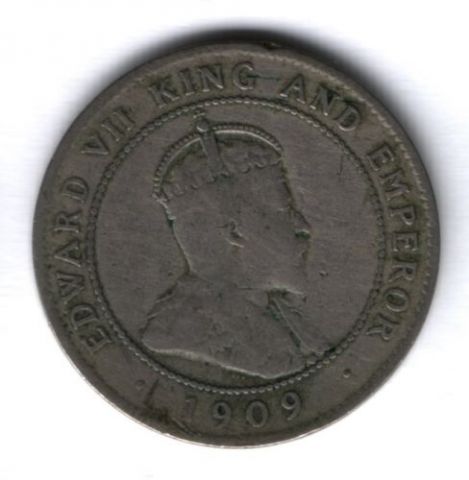 1 пенни 1909 г. Ямайка