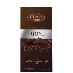 Шоколадка Горький шоколад 90% какао Cemoi Extra Dark Chocolate 90% Cocoa - 80 г (Франция)