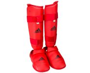Защита голени и стопы Adidas WKF Shin & Removable Foot 661.35 красная