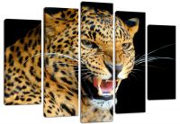 Модульная картина Оскал леопарда