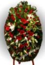 Элитный траурный венок из живых цветов №10, РАЗМЕР 100см,120см,140см,170см