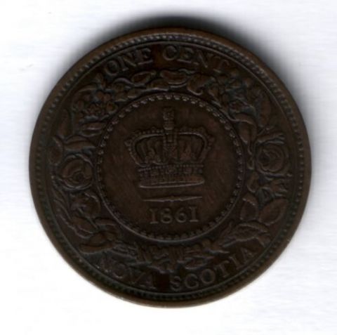 1 цент 1861 г. Новая Шотландия, XF