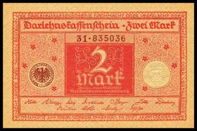 Германия 2 марки 1920 UNC пресс КРАСНАЯ . ОТЛИЧНАЯ ЦЕНА