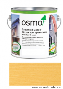 Защитное масло-лазурь для древесины для наружных работ OSMO 710 Holzschutz Ol-Lasur Пиния 2,5 л
