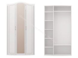 Шкаф для одежды 3-х дверный (с зеркалом) Виктория Белый глянец
