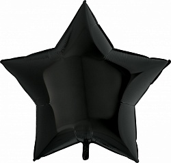 Большая черная звезда шар фольгированный с гелием