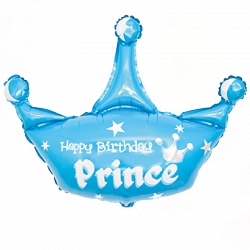 Корона С Днем Рождения Принц фольгированный шар с гелием