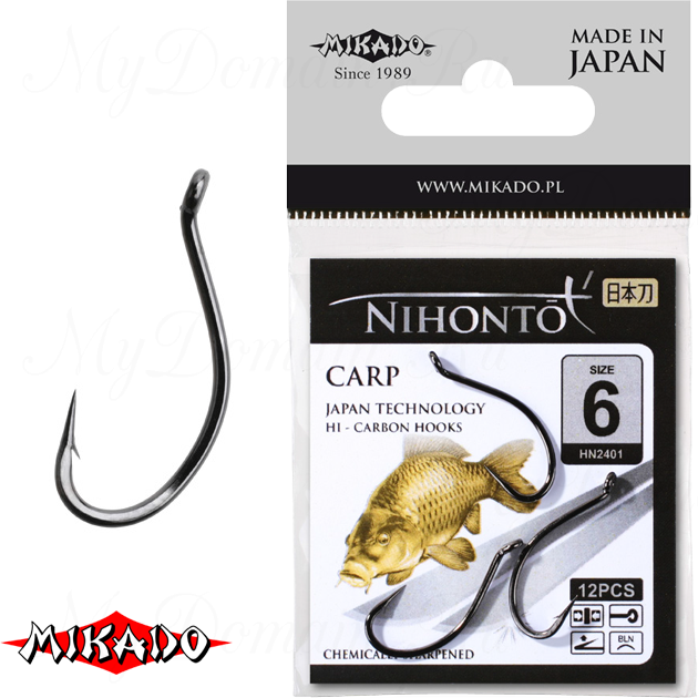 Крючки Mikado NIHONTO - CARP № 6 BN (с ушком) уп.=12 шт., упак