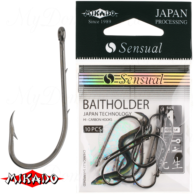 Крючки Mikado SENSUAL - BAITHOLDER №  1 BN (с ушком) уп.=10 шт., упак
