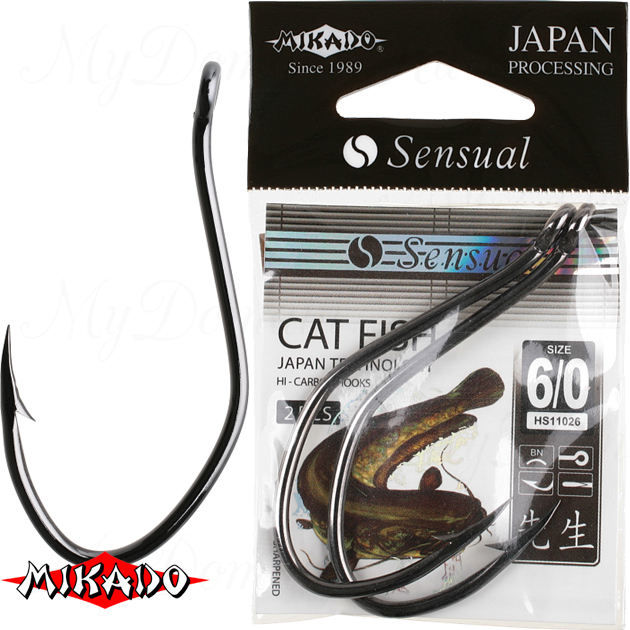 Крючки Mikado SENSUAL - CAT FISH № 2/0 BN (с ушком) уп.=2 шт., упак