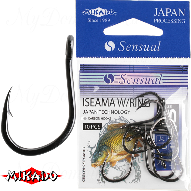 Крючки Mikado SENSUAL - ISEAMA W/RING № 1 BN (с ушком) уп.=10 шт., упак
