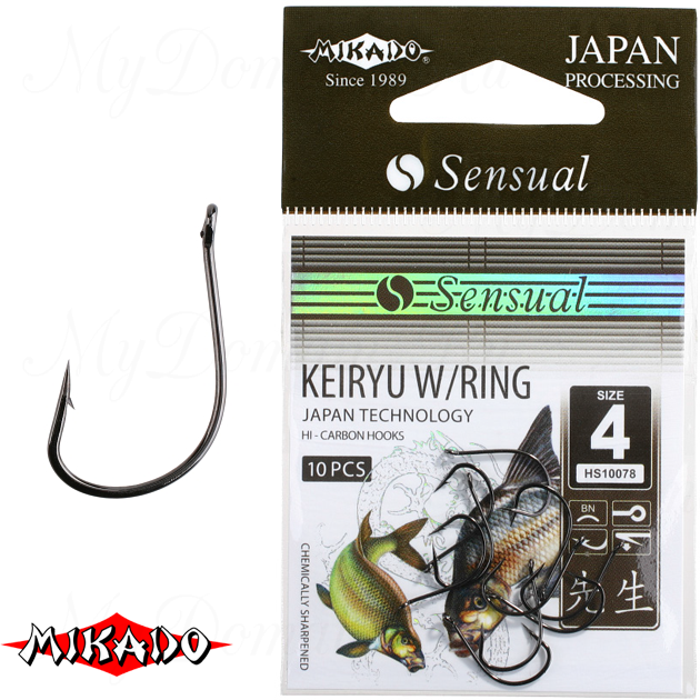 Крючки Mikado SENSUAL - KEIRYU W/RING № 10 BN (с ушком) уп.=10 шт., упак
