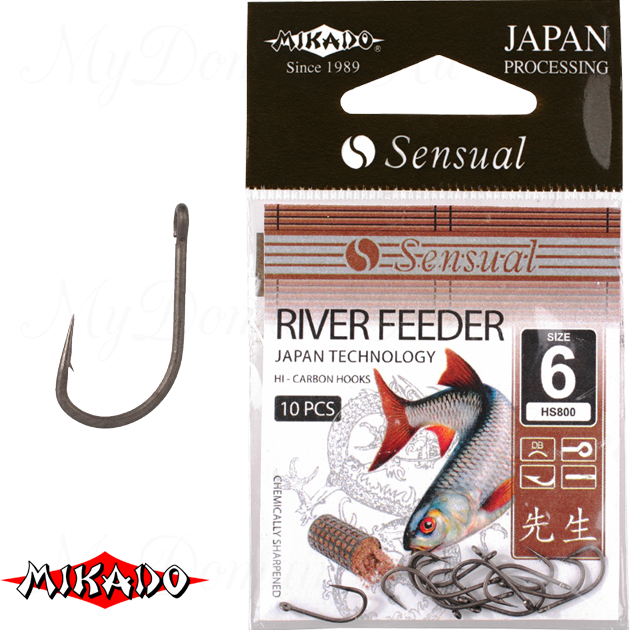 Крючки Mikado SENSUAL - RIVER FEEDER № 14 DB (с ушком) уп.=10 шт., упак