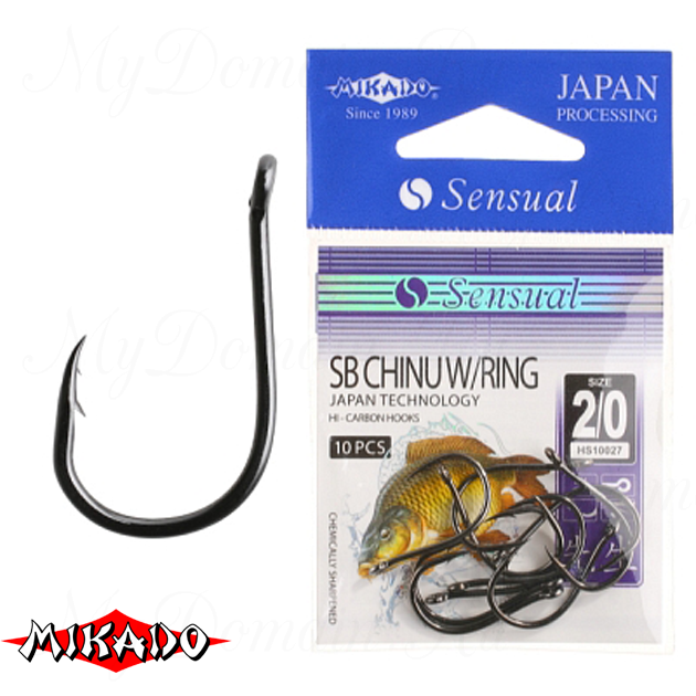 Крючки Mikado SENSUAL - SB CHINU W/RING №  2 BN (с ушком) уп.=10 шт., упак