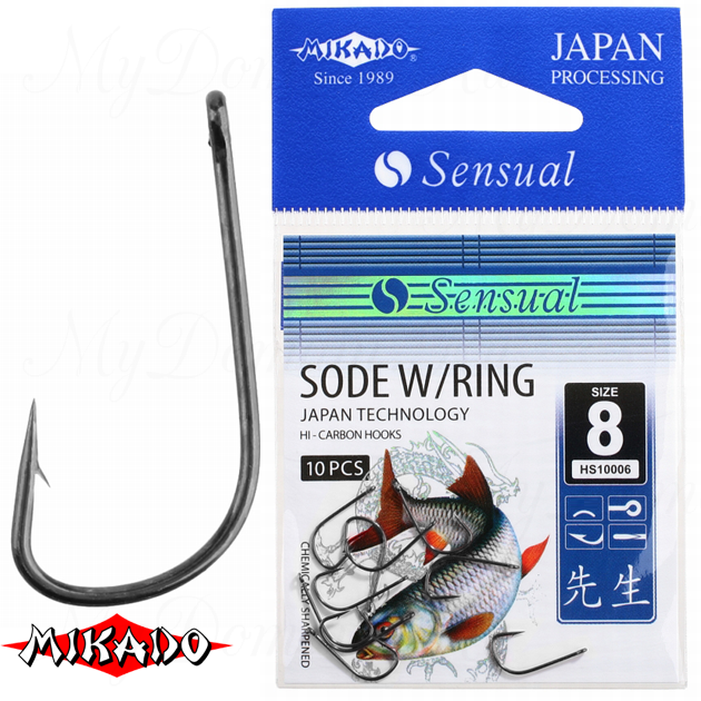Крючки Mikado SENSUAL - SODE W/RING № 10 BN (с ушком) уп.=10 шт., упак