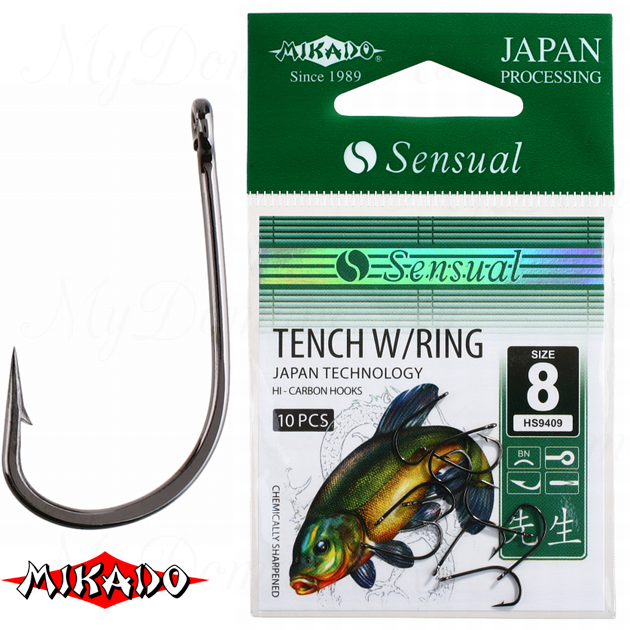 Крючки Mikado SENSUAL - TENCH W/RING № 12 BN (с ушком) уп.=10 шт., упак