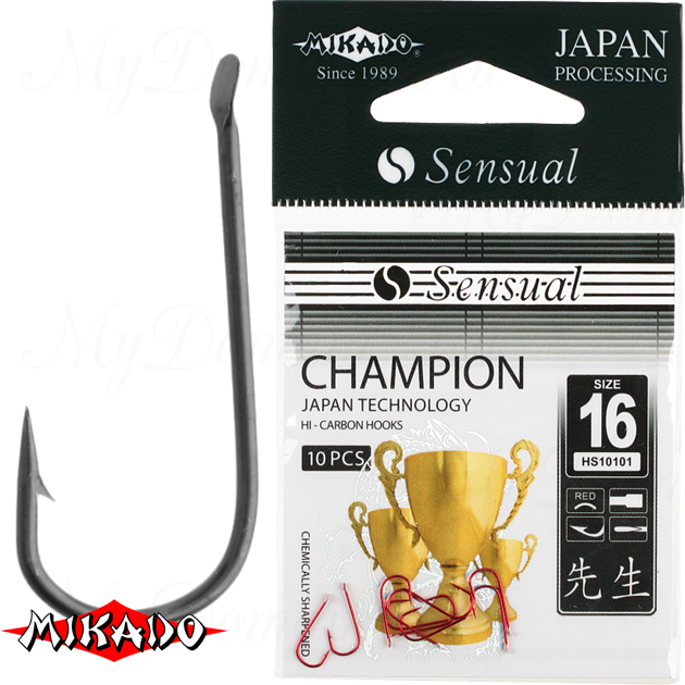 Крючки Mikado SENSUAL - CHAMPION № 16 NI (с лопаткой) уп.=10 шт., упак
