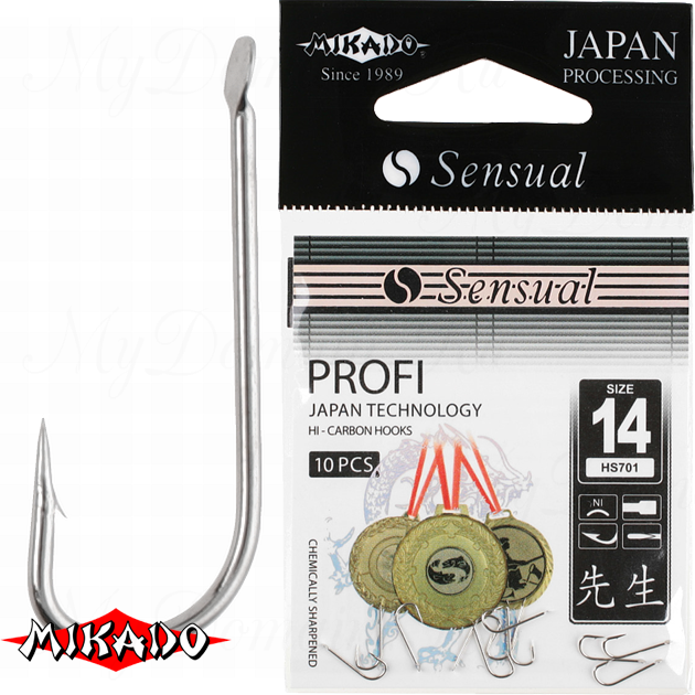 Крючки Mikado SENSUAL - PROFI № 14 NI (с лопаткой) уп.=10 шт., упак