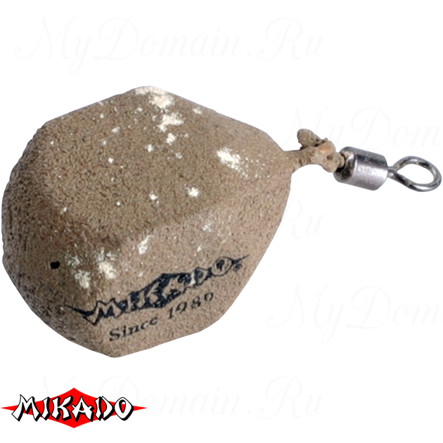 Грузило карповое Mikado с вертлюжком. кубические (песочный) 05S  60 г.  уп.=10 шт., упак