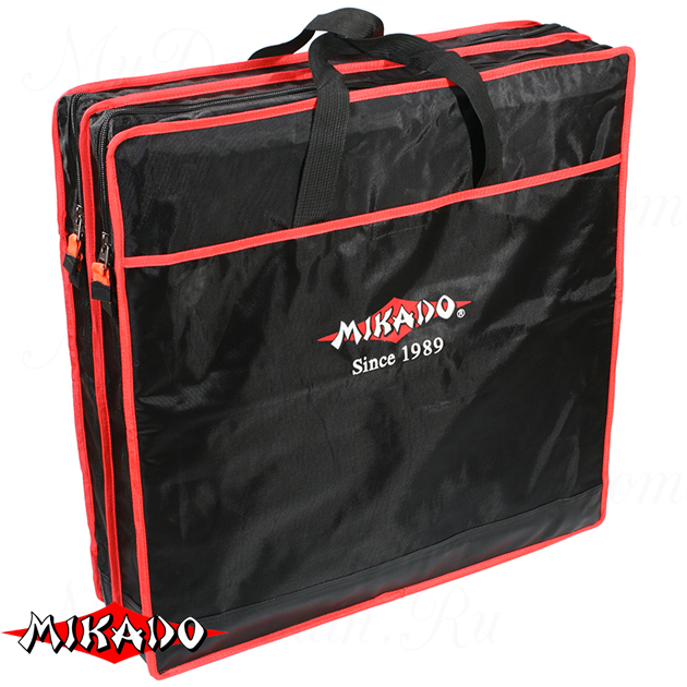 Сумка для перевозки садков Mikado квадратная 2 секции (63 х 17 см.) чёрный-красный, шт