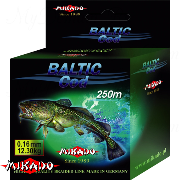 Плетеный шнур Mikado BALTIC COD 0,16 fluo (250 м) - 12.30 кг., шт