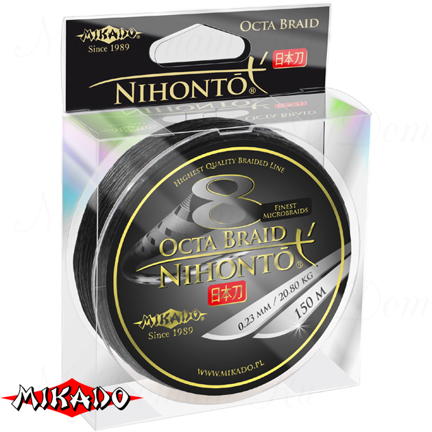 Плетеный шнур Mikado NIHONTO OCTA BRAID 0,12 black (150 м) - 8.90 кг., шт