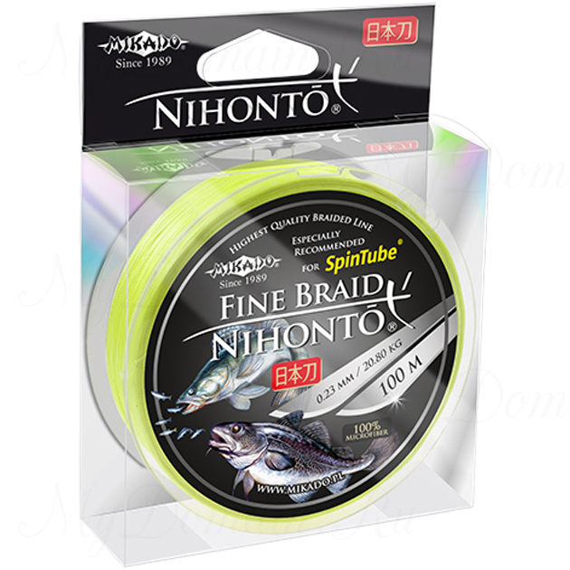 Плетеный шнур Mikado NIHONTO FINE BRAID 0,25 fluo (100 м) - 20,90 кг., шт