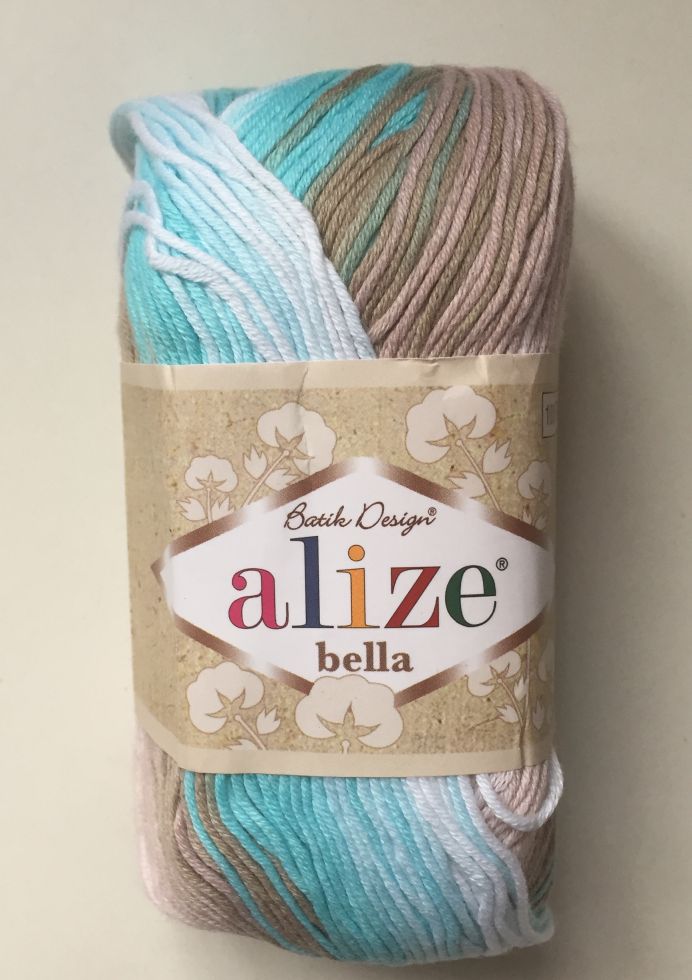 Bella  Batik (ALIZE) 3675-бел/голуб/коричневый