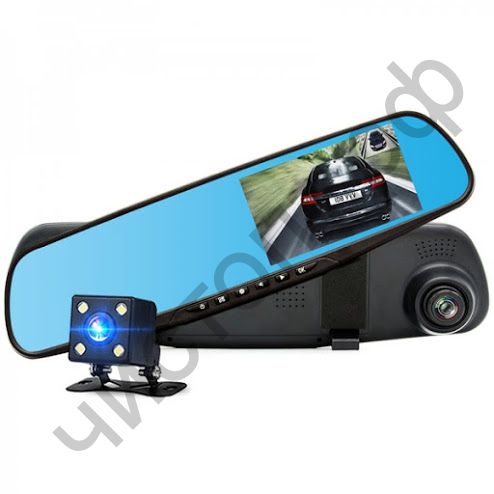 Видеорегистр. - зеркало заднего вида экр. 4,3", micro SD, универс.крепл. HAD-39 (12) + камера (1280х720 ,TF)