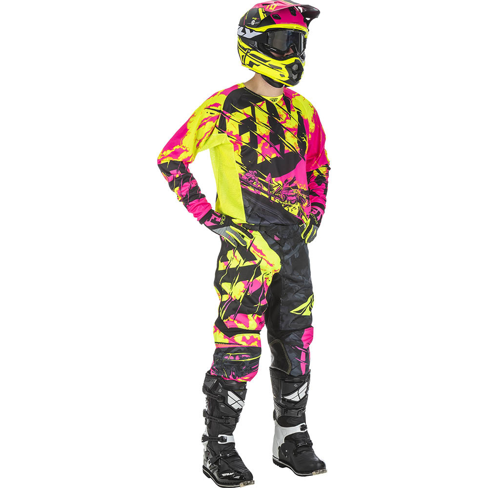 Fly - 2018 Kinetic Outlaw Neon комплект джерси и штаны, розово-желтый
