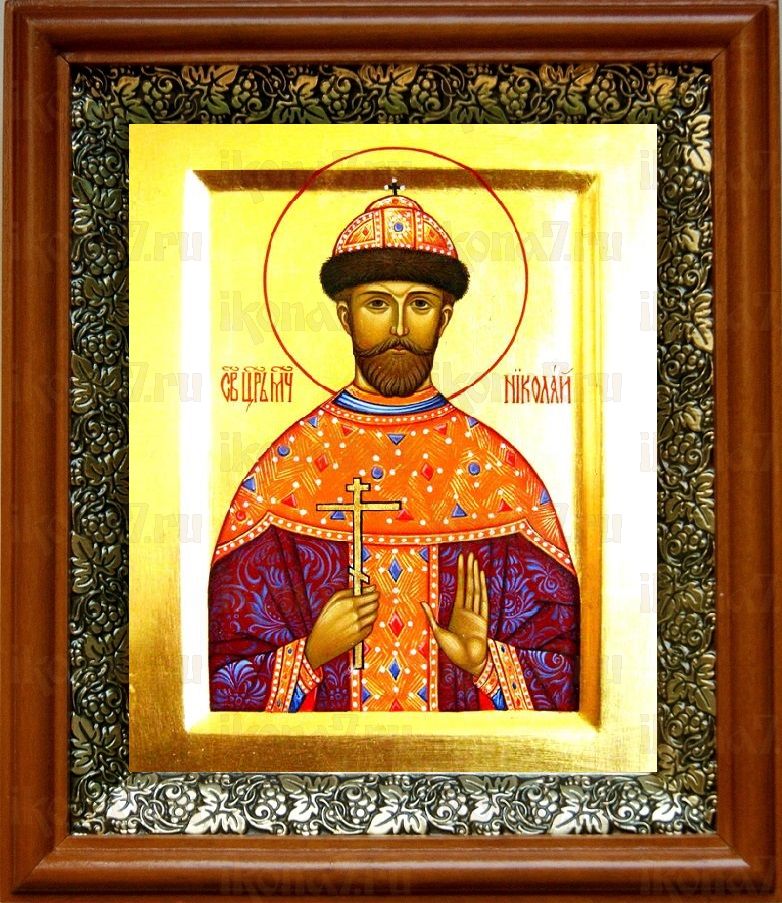 Николай 2, царь (19х22), светлый киот
