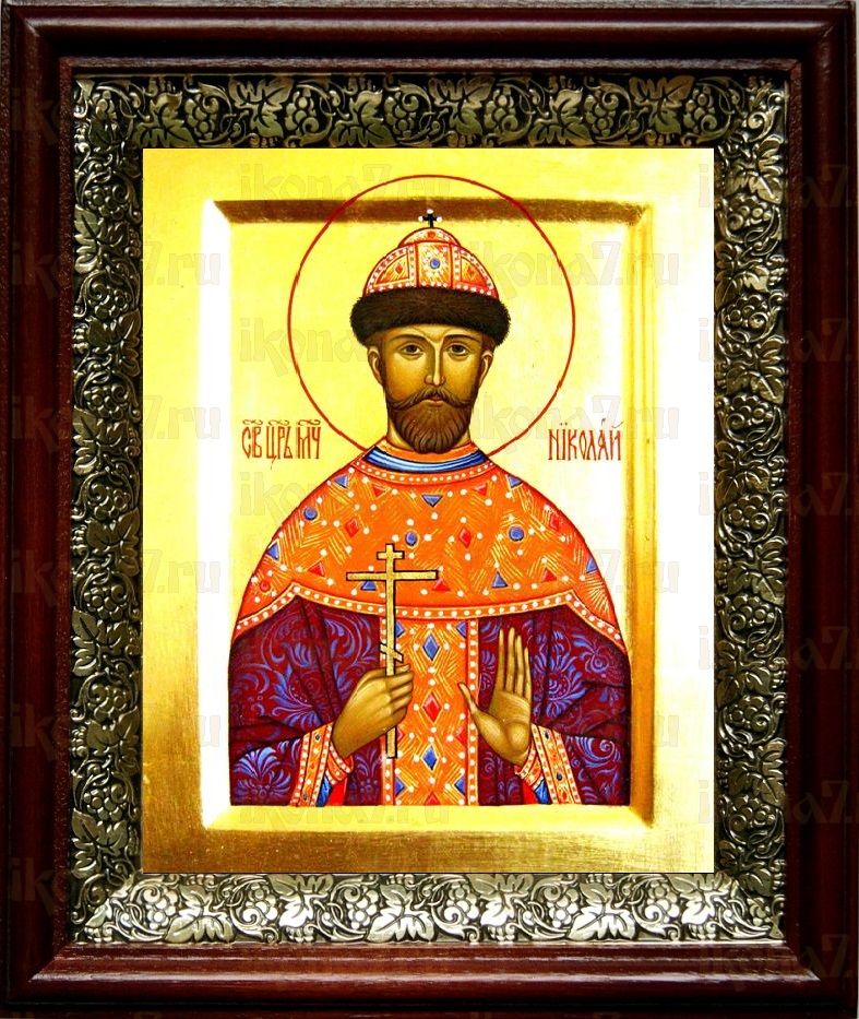 Николай 2, царь (19х22), темный киот